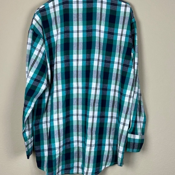 NWT PrettyLittleThings Green Check Oversized Long Sleeve Dad Shirt; One Size - Picture 7 of 10